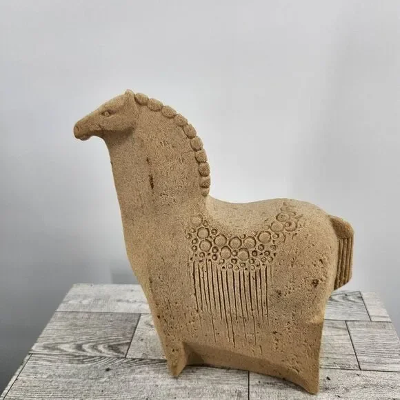 Vintage Mid-Century Marbell Majestic Stylised Sculpture Stone Art Horse Figurine - Picture 6 of 10